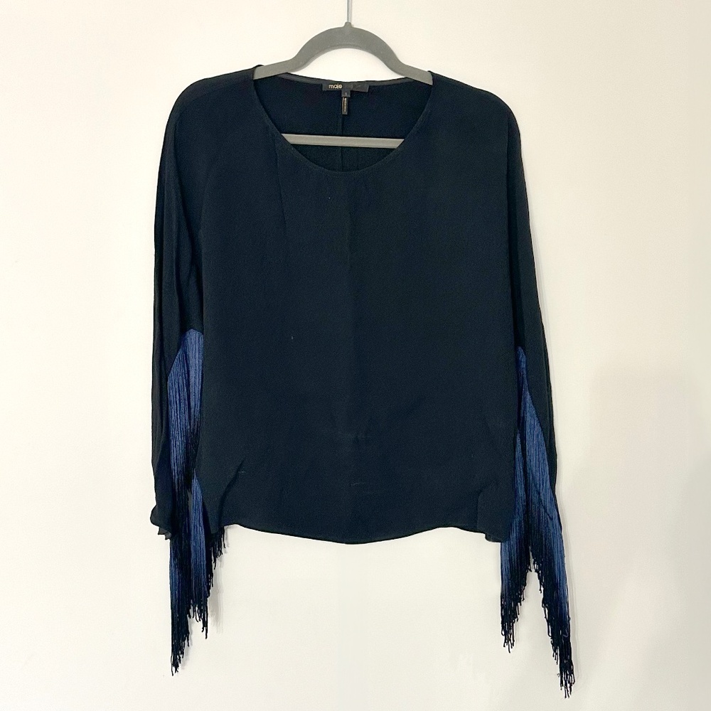Maje Lila Fringe Ombre Top